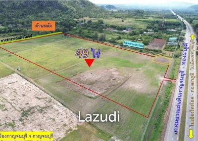 49 Rai Land for Sale on the Kanchanaburi - Thongphaphoom National Highway