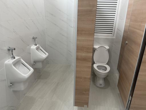 Modern bathroom with toilet and urinal