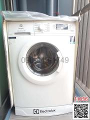 Front-loading Electrolux washing machine in a laundry space