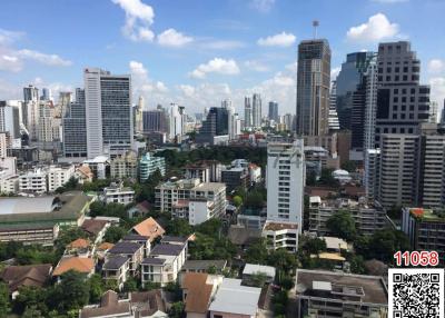 Panoramic View of a City Skyline from a High-rise Building