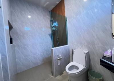 Modern bathroom with shower and toilet