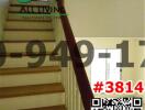 Interior view of a home staircase with wooden banisters