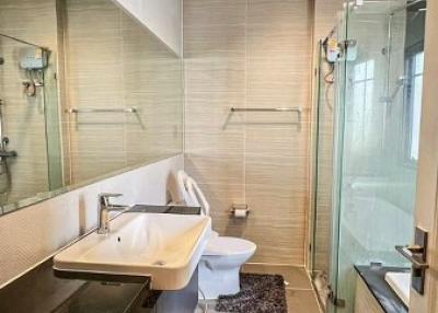 Modern bathroom with walk-in shower and bathtub