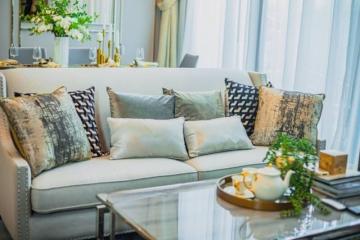 Cozy and stylish living room with comfortable seating and modern decor