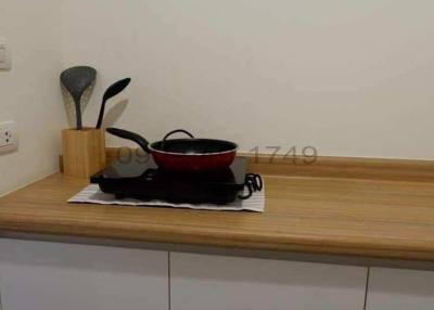 Modern kitchen counter with utensils
