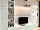 Modern living room interior with television and air conditioning unit