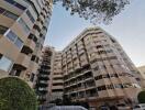 Exterior view of a modern residential apartment building