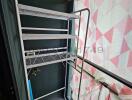 Compact bedroom with bunk bed and storage