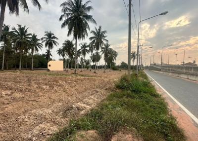 Spacious outdoor area with potential for development next to a road