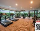 Home gym with treadmills and weight equipment