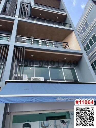 Modern residential apartment building facade with balconies