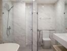 Modern bathroom with walk-in shower and stylish fixtures