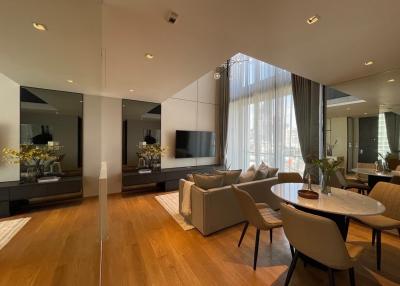 Spacious and modern living room with ample natural light