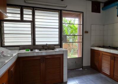 Spacious kitchen with natural light