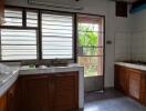 Spacious kitchen with natural light