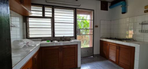 Spacious kitchen with natural light