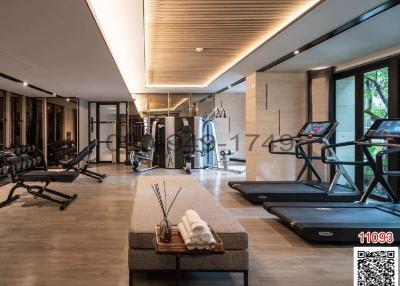 Modern home gym with treadmills and weight training equipment