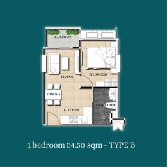 New 1 bedroom condo with modern furniture for sale