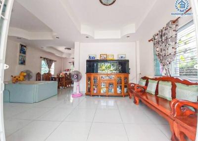 Spacious living room with bright natural light