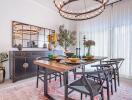 Elegant dining room with modern furniture and natural light