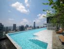 Luxurious rooftop infinity pool with a breathtaking cityscape view