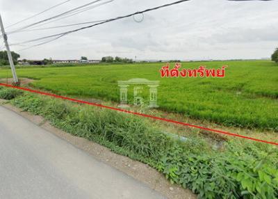 40023 ที่ดินบางบ่อ 107 ไร่ อยู่ในพื้นที่สีเหลือง เหมาะทำจัดสรรหมู่บ้าน