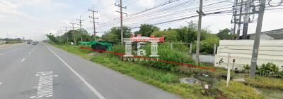 90523 - Land for sale, area 57-1-22 rai, next to Suwinthawong Road, km. 59, near Nakhon Nueang Khet Subdistrict Administrative Organization.