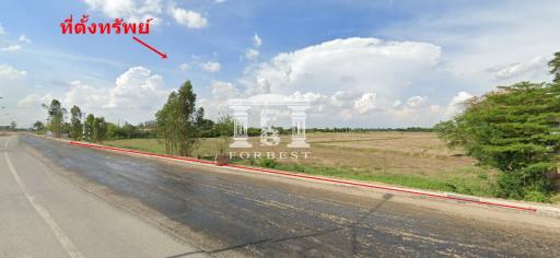 41778 - Large plot of land next to a 4-lane road, next to Highway 3064 Pho Thong-Sawahaeng, Ang Thong, area 907-2-25 rai.