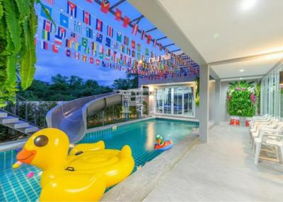 90093 - House for sale with mountain and reservoir views, Huai Ta Paet, has a swimming pool, made into a house for daily rental, area 100 sq m.
