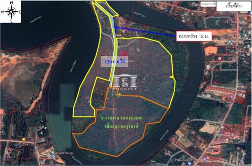 43325 - Land for sale, area 120 rai, Surat Thani.