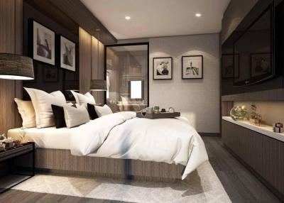 Elegant modern bedroom with neutral tones