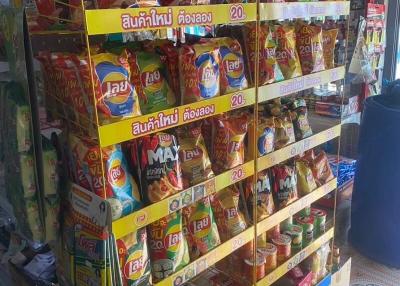 Assorted snack display in a commercial retail space
