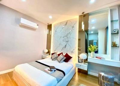 Cozy modern bedroom with stylish interior design