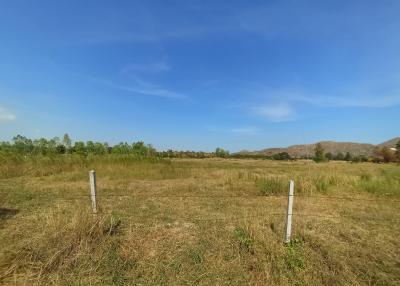 Empty residential land with natural scenery and blue sky