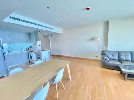 Spacious modern living room with integrated kitchen