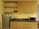 Compact fully equipped kitchen with modern appliances