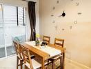 Modern dining room with a wooden table and chairs set