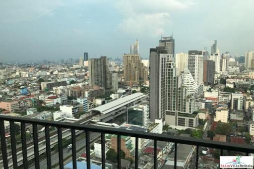 Teal Sathorn- Taksin  City Views from the 27th Floor of this Furnished Three Bedroom Condo in Wongwian Yai