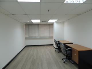 Spacious unfurnished office room with large windows and ample natural light