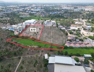 Aerial view of property lot A10 highlighted for real estate opportunity