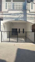 Secure gated entrance of a modern residential building