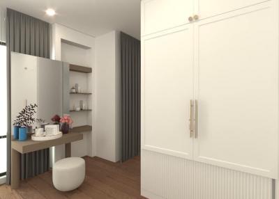 Modern bedroom interior with elegant furniture and design