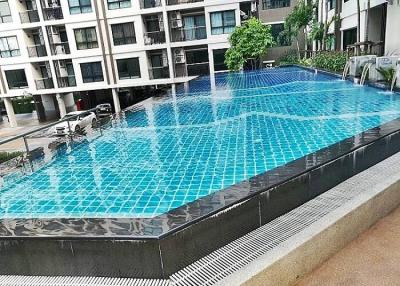 Swimming pool in the amenity area of a modern apartment complex