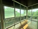 Spacious sunroom with large windows and natural light