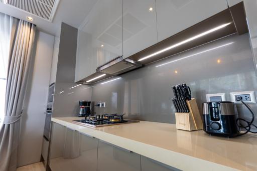 Modern kitchen with high-end appliances and sleek design