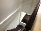 Wooden bannister and stairs in a residential property