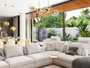 Spacious Living Room with Modern Furniture and Indoor-Outdoor Flow
