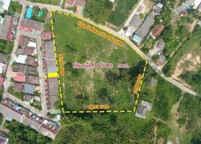 Aerial view of vacant land for sale with property boundaries marked