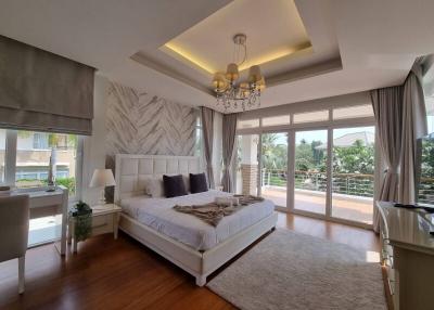 Spacious master bedroom with modern design and ample natural light