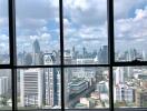 Panoramic city view from a high-rise apartment